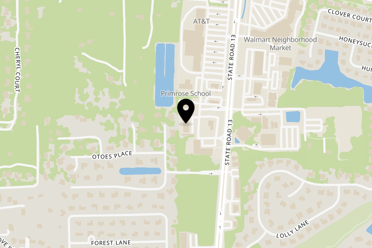 Map showing the location of 904 Bagels and More on 530 State Rd 13 N suite 5 in Fruit Cove